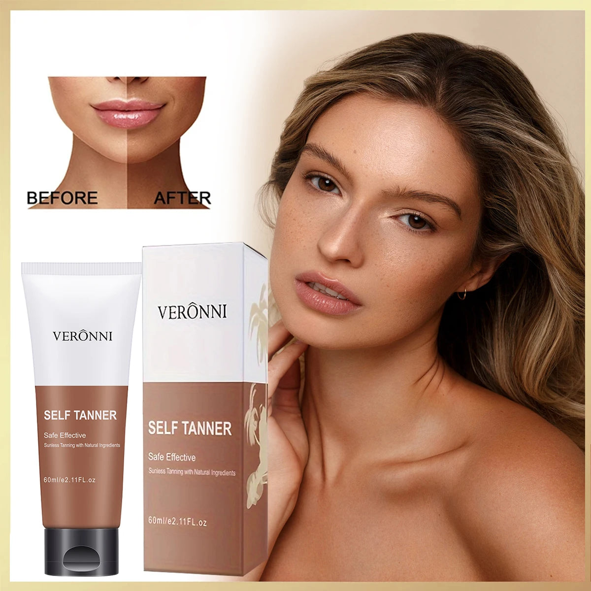 BODY TANNING OIL Bronzing Cream,Ultra Moisturizing&Tan Boosting,Natural Streak-Free Tinted self-Tanning Care For Body and Face Zpaxo