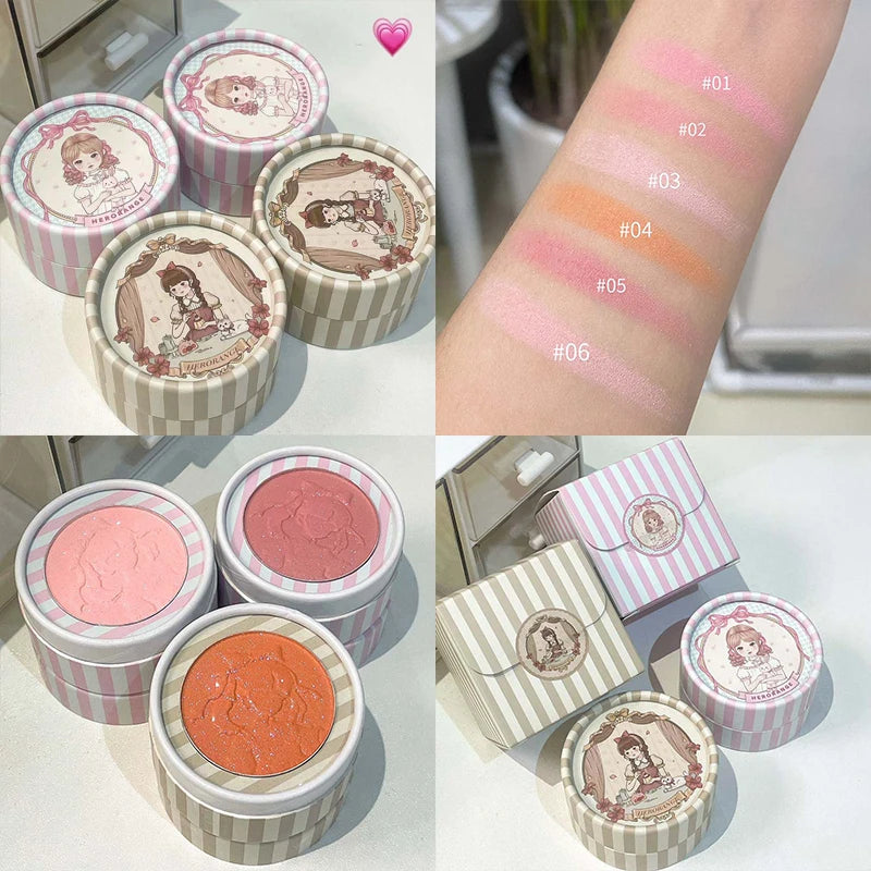 Monochrome Blush Palette Embossed Peach Milk Pink Cream Natural Cheek