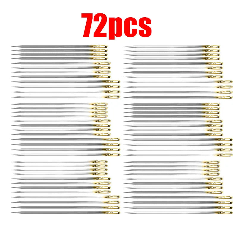 Self-Threading Sewing Needles – Stainless Steel 12/72 Pack