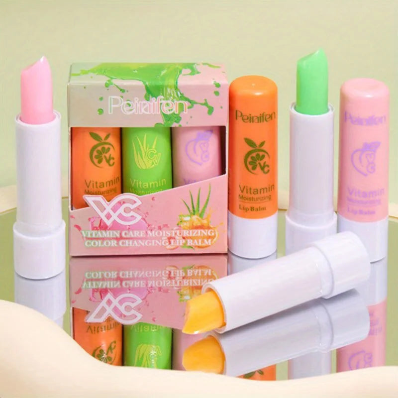 3-pack Set, Moisturizing Lip Balm, Moisturizing and Hydrating, Anti-drying, Cracking, Peeling, Fading Lip Lines, Fruit Lip Balm Zpaxo
