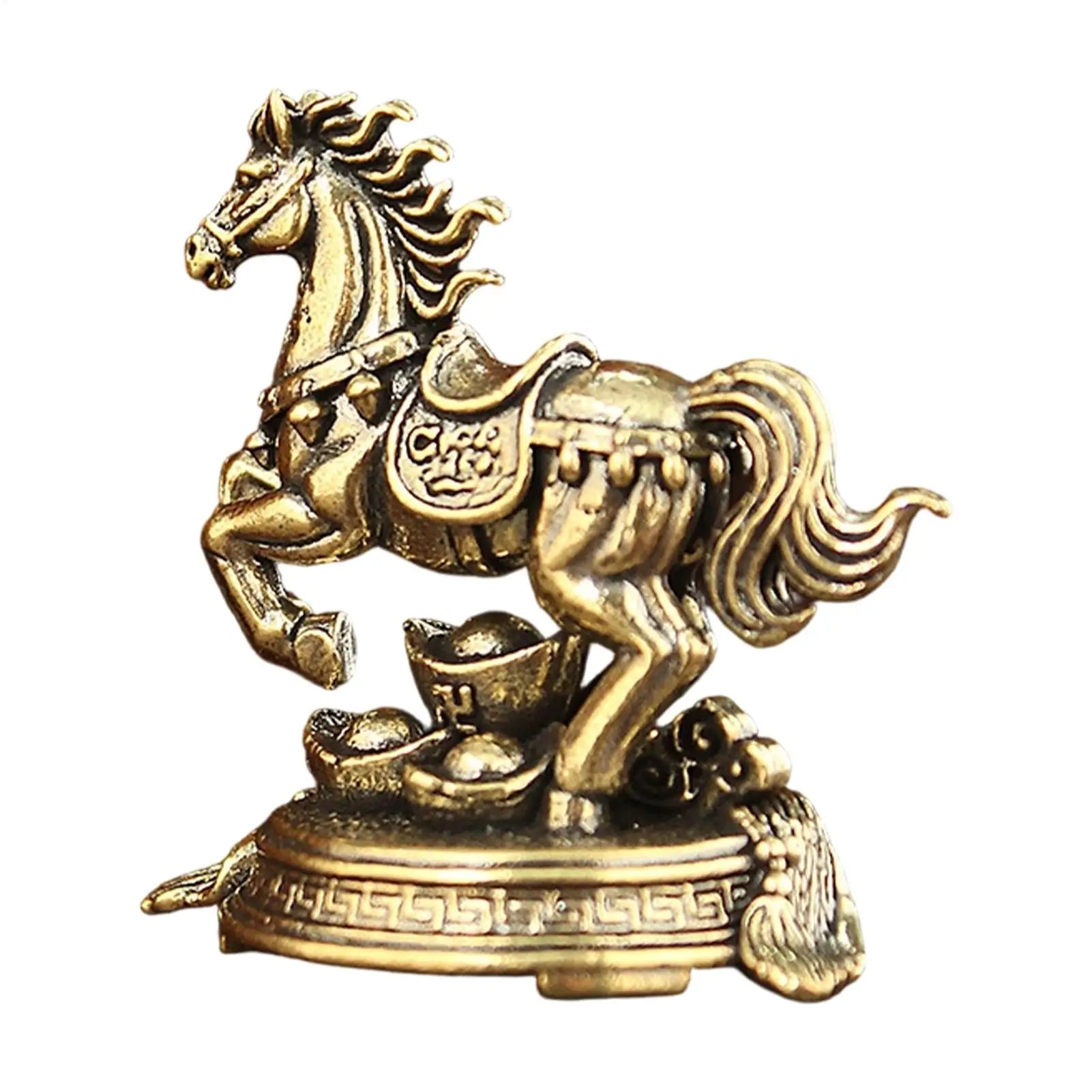 Year Horse 2026 Brass Statue Lucky Animal Figurine Home Office Desk