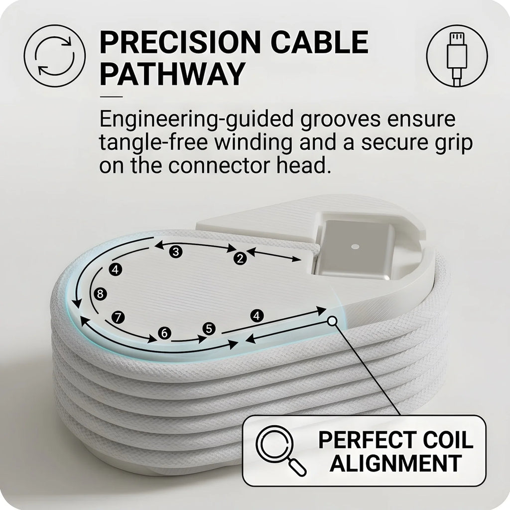 3D Printed Cable Organizer Macbook Air Magsafe 3 Cord Winder Portable