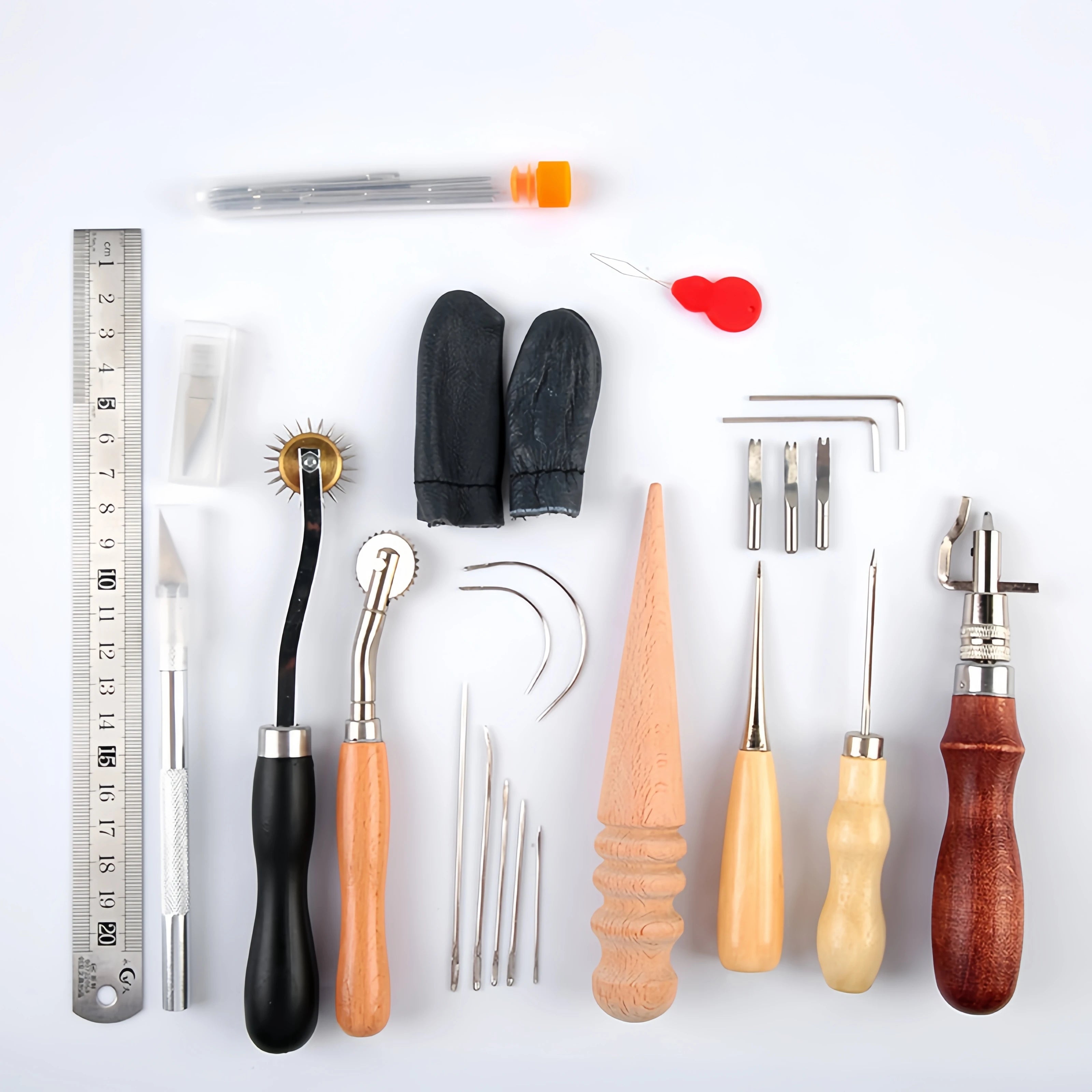 DIY leather making tool set, leather repair and sewing thread, leather craft punching tool combination, with storage bag Zpaxo