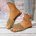 Women Slippers Outdoor Beach Flats Lightweight Luxury Shoes Solid Zpaxo Gold 37