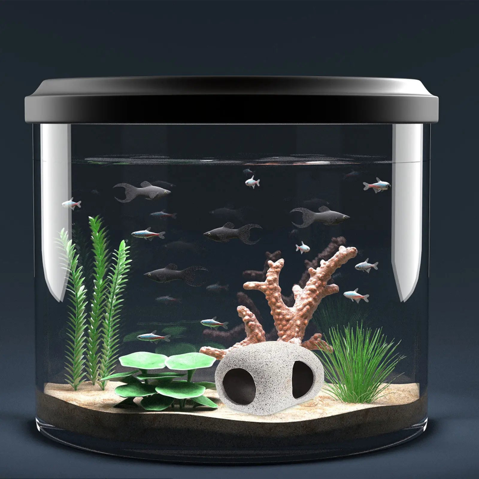 Sturdy Ceramic Aquarium Fish Cave Decor Tank Hiding Spot Shrimp