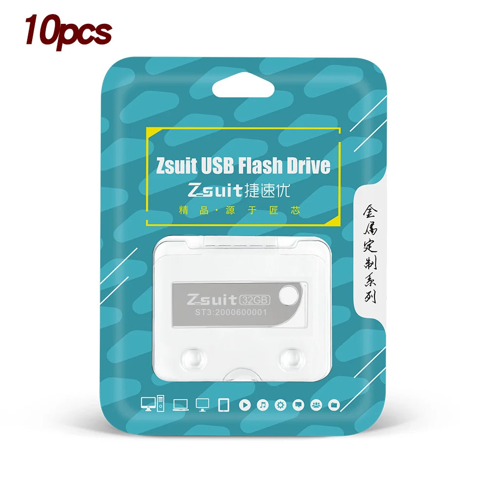 Zsuit 10PCS Wholesale USB Flash Drives 8GB 16G 32G 64GB 128GB Pen Drive Stick Memory Flash Disk Free Custom Logo Storage U Disks Zpaxo usb 2.0-2GB Silver