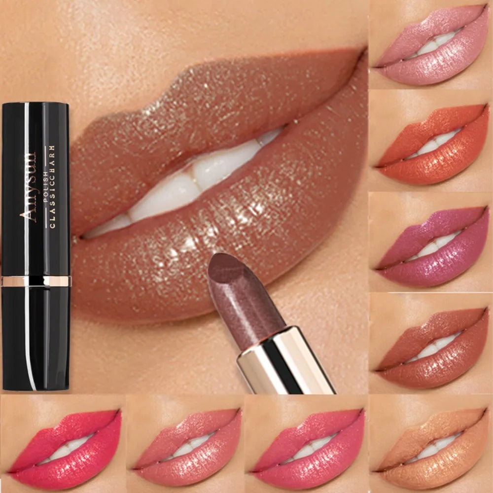 1Pc Mermaid Sparkling Velvet Lipstick Holographic Metallic Pearl Lipstick Lasting Micro-Glow Shimmer Lip Stain Women Makeup Gift Zpaxo