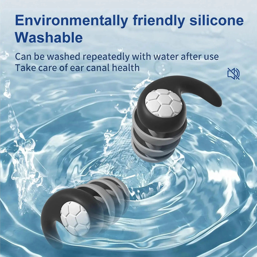 1Pair Noise Canceling Ear Plugs Soft Silicone Comfort Waterproof Ear Plugs Ear Protection Reusable For Swimming Sleeping Earplug Zpaxo