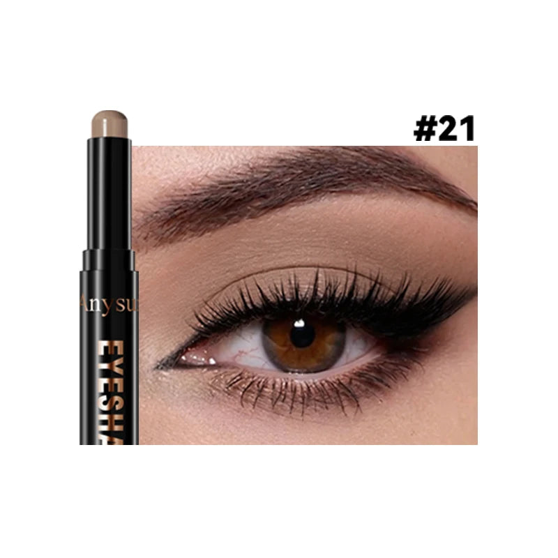 Pearl Metallic Eyeshadow Stick Sparkle Highlight One-Swipe Lazy Eye Shadow Highlighter Brightener Bold Multicolor 3D Eyes Makeup Zpaxo 21