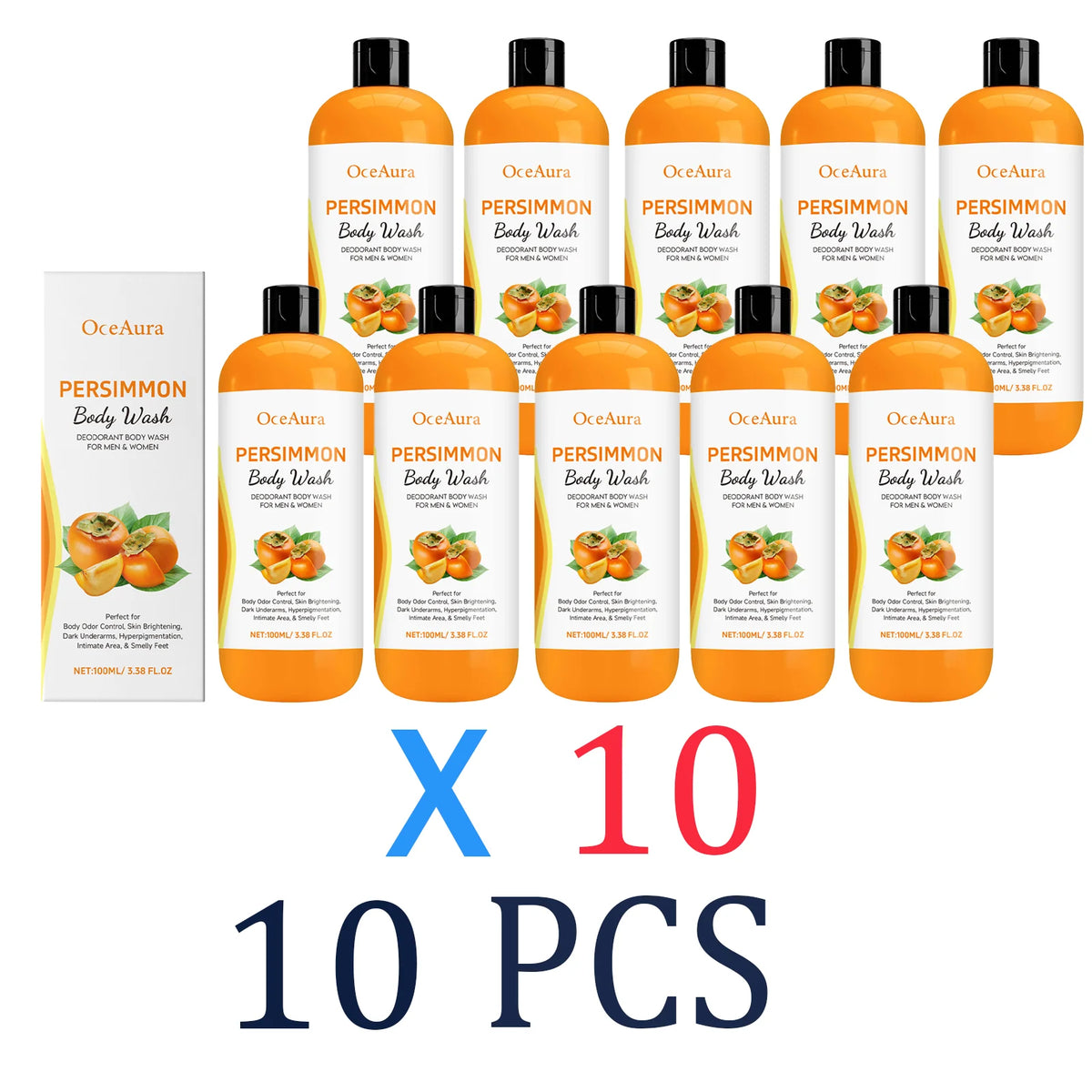 100ml Persimmon Body Wash Rosemary Lavender Flaky Skin Care Stabilizing Restoring Deep Hydration Lock Portable Travel Shower Gel Zpaxo 10 Pcs Moisturizing