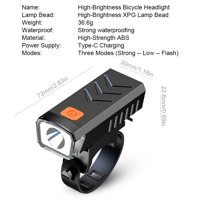 Bicycle Headlights Bright Flashlight Night Riding Light Mountain Road
