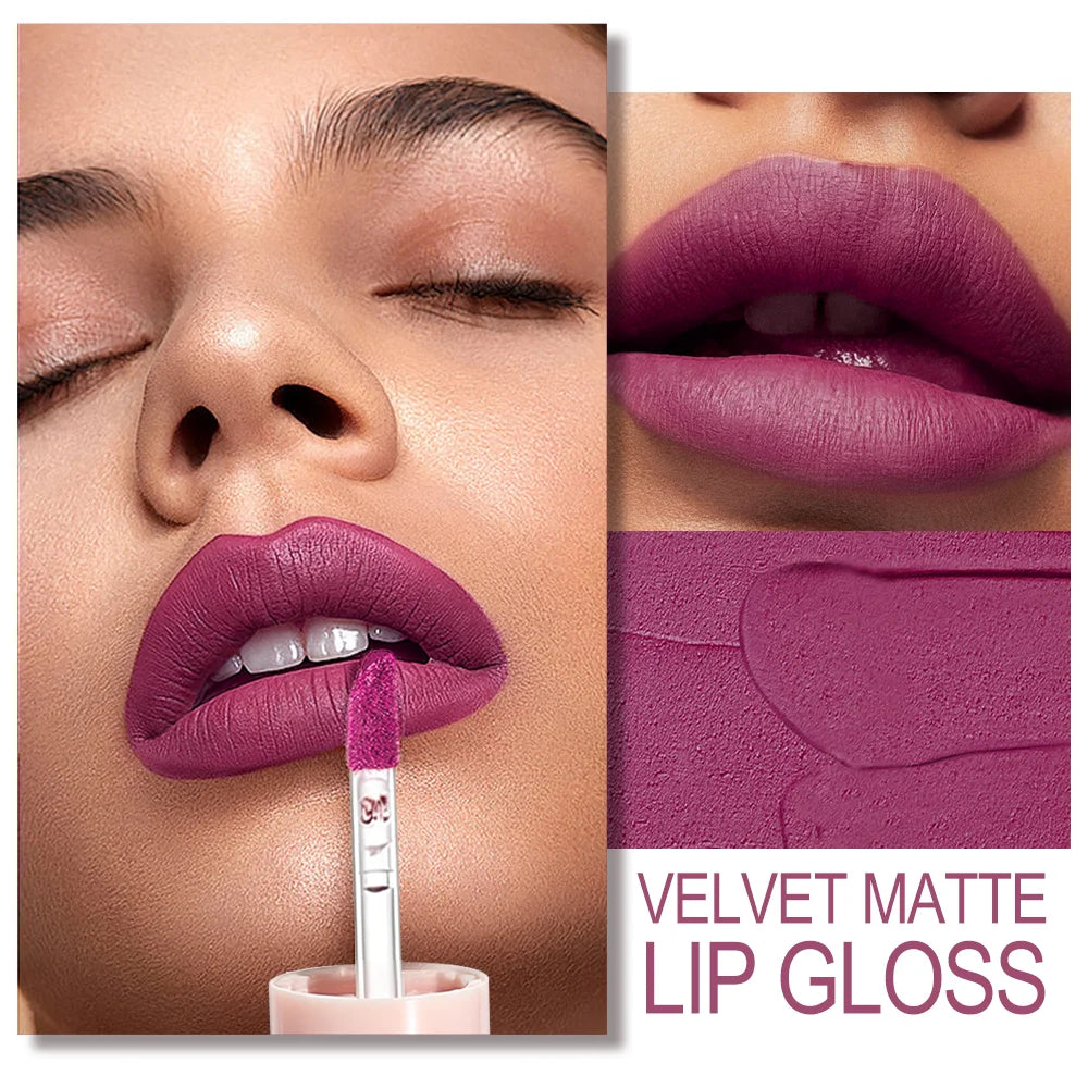 Waterproof Matte Lipstick Women Pink Nude Lip Tint Silky Velvet Zpaxo