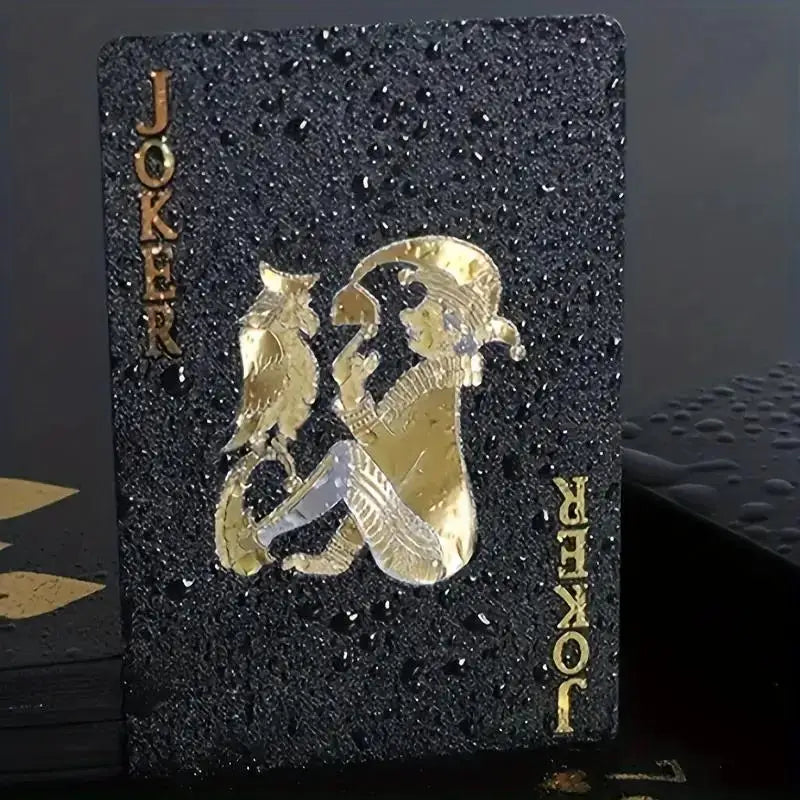 Magic Waterproof Black Gold Poker Cards Set - Premium Board Game Gift Collection for Adults, Durable Playing Cards Zpaxo