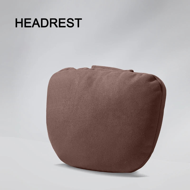 Car Headrest & Lumbar Cushion – Adjustable Suede Seat Pillow