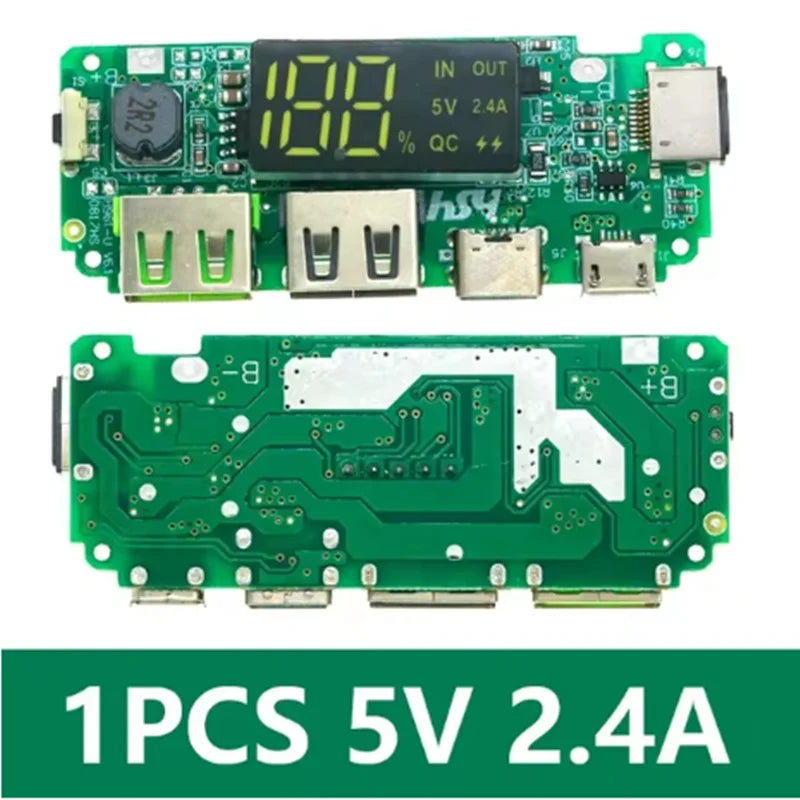 18650 Lithium Battery Digital Charging Module 5V2 4A 2A 1A Dual USB Zpaxo 5V2.4A three port