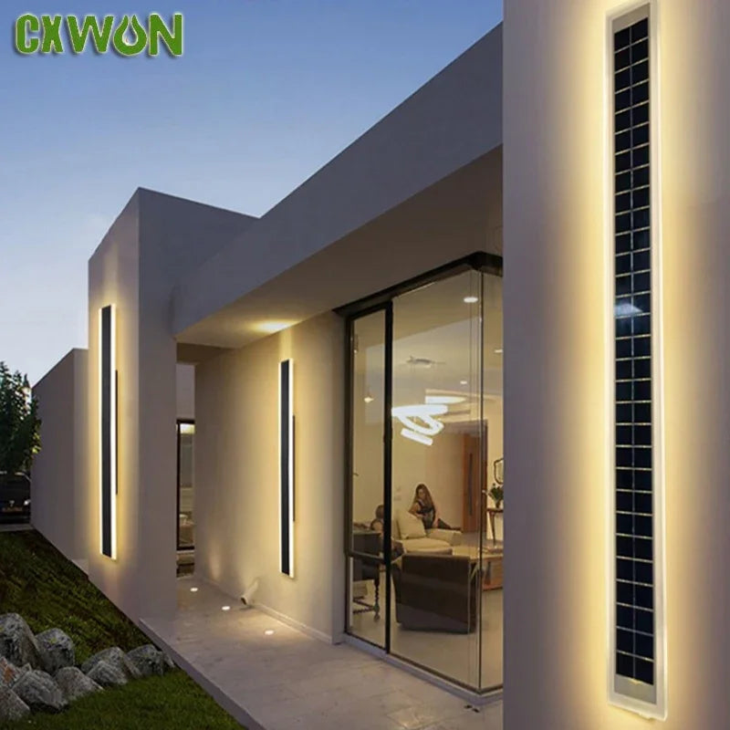 Solar Led Wall Light Outdoor 100cm Waterproof IP65 Long Wall Lamp for Garden Porch Light Washing Lamp for Courtyard Zpaxo