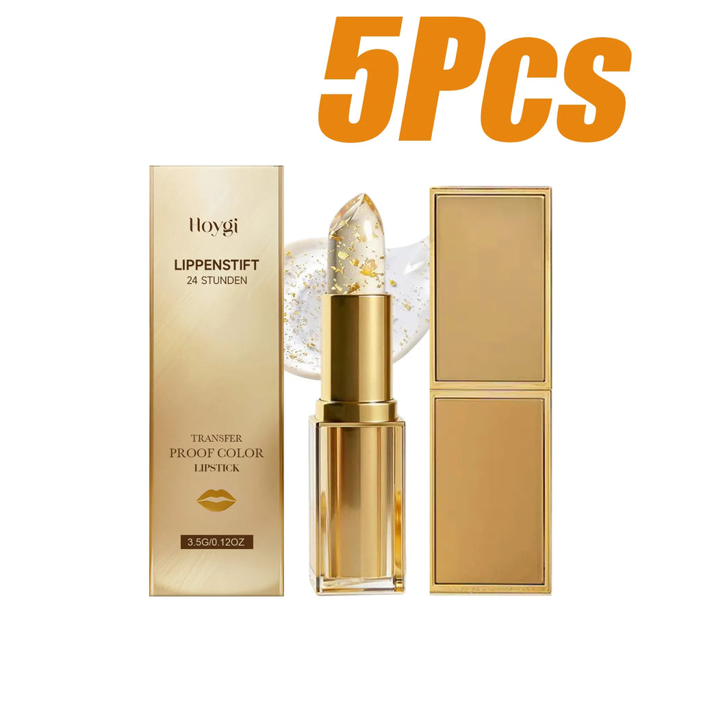 Hoygi Gold Foil Color Changing Lip Balm – Moisturizing Tint Color Changing Lip Balm Zpaxo 5Pcs