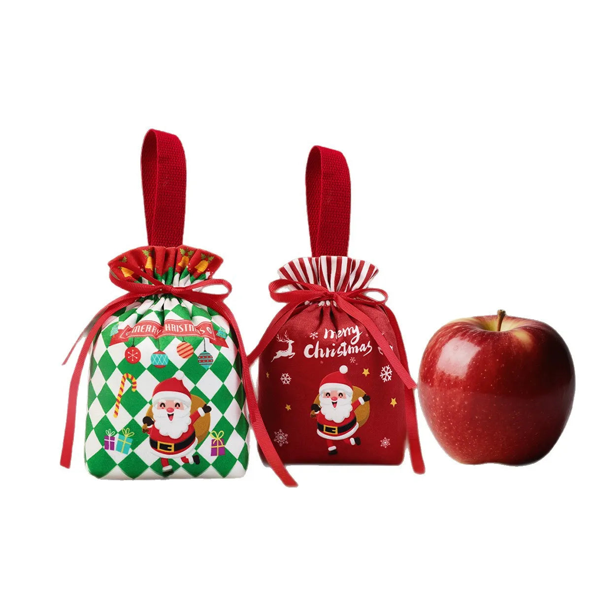 Velvet Christmas Drawstring Gift Bag – Reusable Candy Pouch