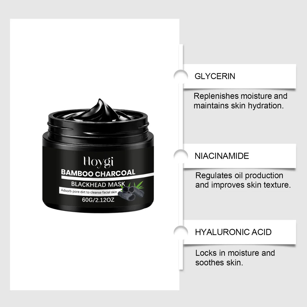 Hoygi Bamboo Charcoal Blackhead Peel-Off Mask | 60 Nose Strips Peel-Off Face Mask Zpaxo
