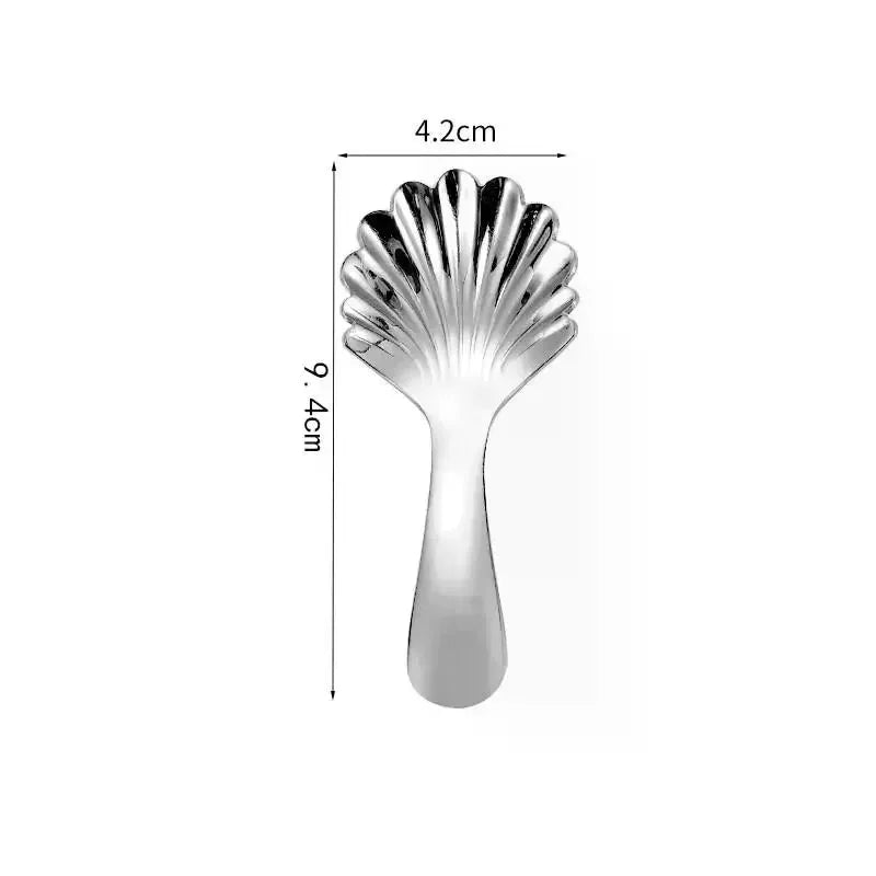 1 2 Shell Tea Spoon Stainless Steel Stirring Sundae Coffee Spoons Zpaxo