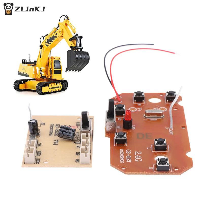 ▶1 Set For RC Car Remote Control Toys Parts 6CH 2.4G Remote Control High Quality 27MHz Circuit PCB Transmitter Receiver Board Zpaxo