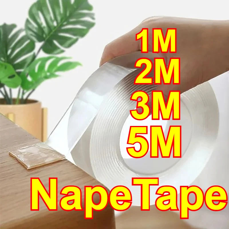 Nano Tape Transparent Double Sided Tape Waterproof Wall Stickers Reusable Heat Resistant Bathroom Home Decoration Tapes Zpaxo