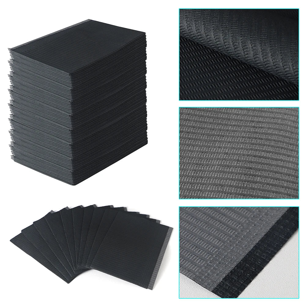 Black Disposable Waterproof Tattoo Clean Pad Bibs Table Covers