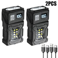 Rechargeable LED COB Flashlight Lantern | Hat Clip & Camping
