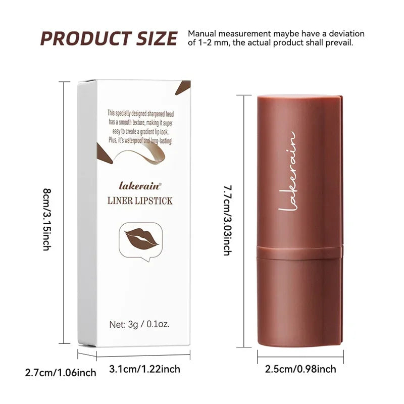 Tapered Gradient Lip Liner Pencil Purple Brown Pointed Head Lipliner Waterproof Non Sticky Matte Lipstick Gradient Contouring Zpaxo