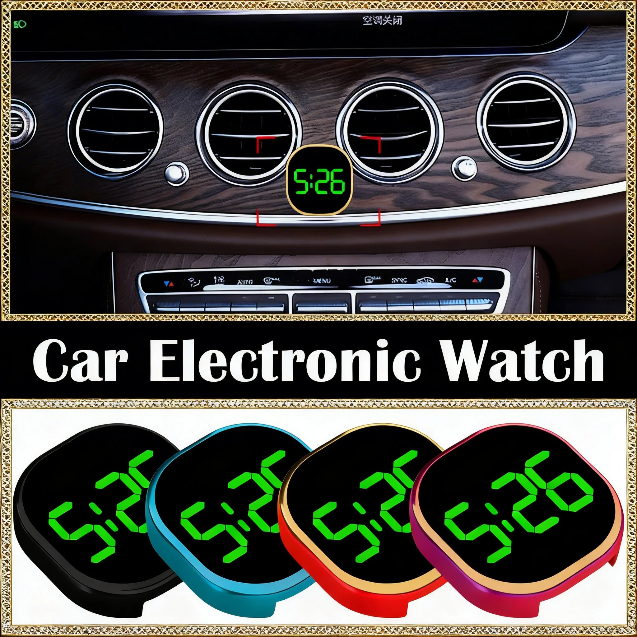 Mini LED Digital Stick-On Car Dashboard Clock | Auto Accessory Car Dashboard Clock Zpaxo