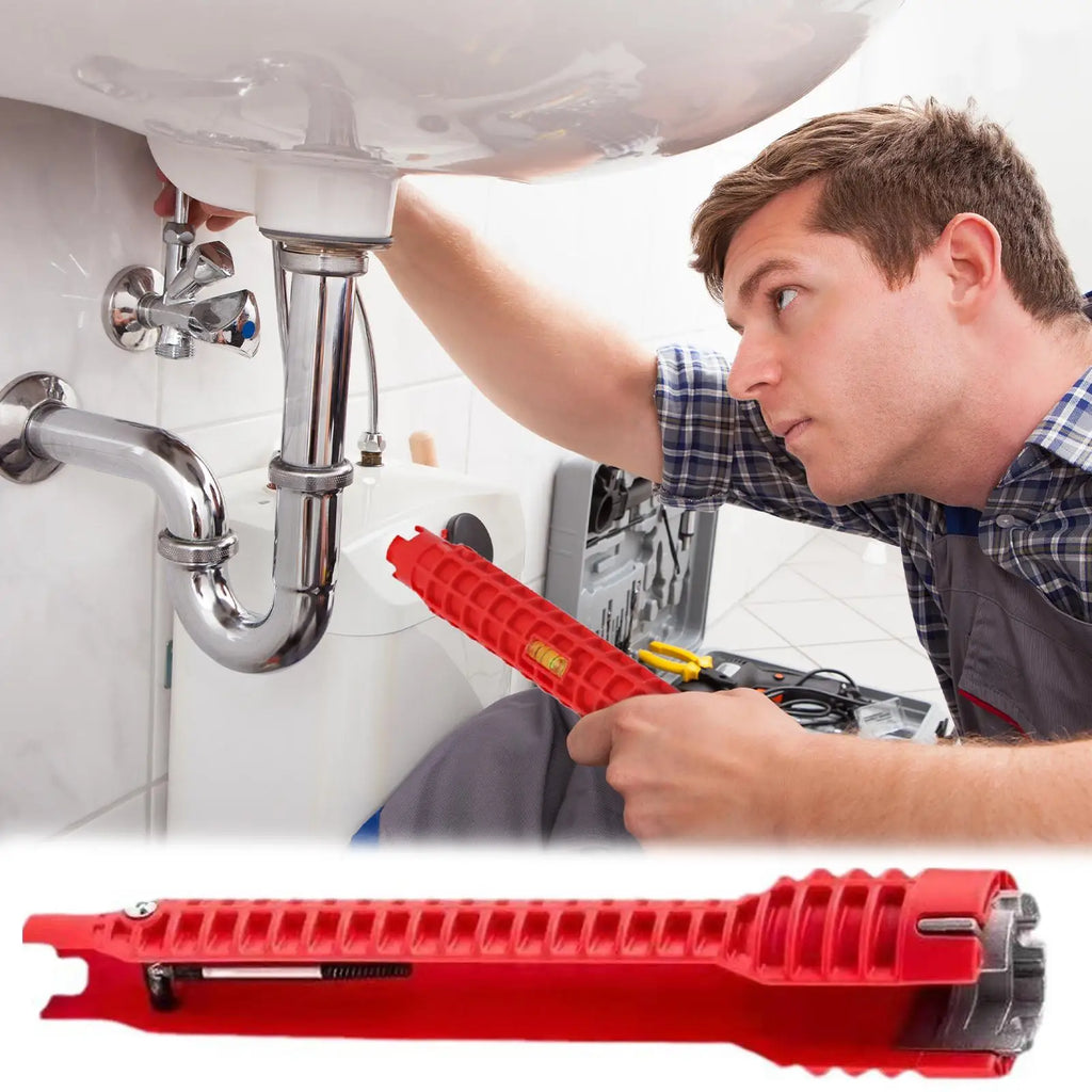 Sink Wrench Faucet Tool Pipe Repair Spanner Tool Water Pipe Puller Wrench Multifunction Hex Spanner for Bathroom Kitchen Garden Zpaxo