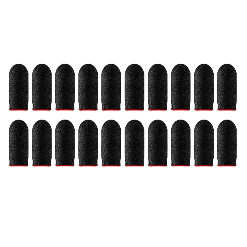 40pcs Mobile Game Fingertip Gloves For PUBG Gamer Sweatproof Anti-slip Touch Screen Finger Sleeve Breathable Gaming Finger Cover Zpaxo Red-20pcs