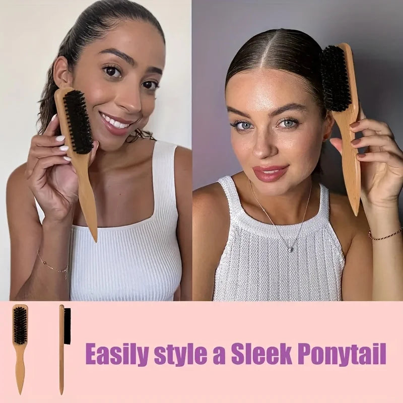 Hair Brushes - Bamboo Handle, Durable & Soft Bristles for Styling, Detangling, and Grooming, Gentle on Wet Hair, Perfect for All Zpaxo