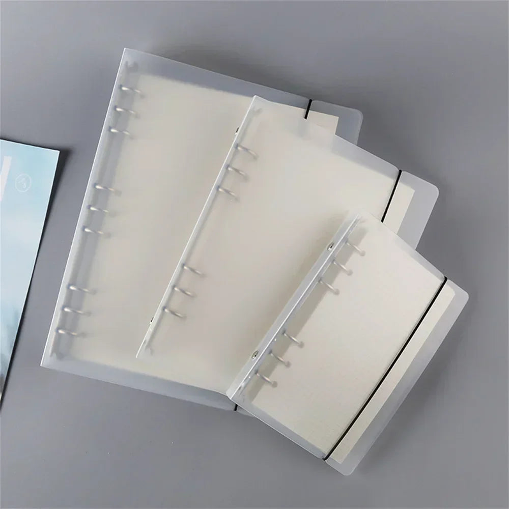 A6 Transparent Loose Leaf Binder Notebook Cover Zipper Bag Note Book