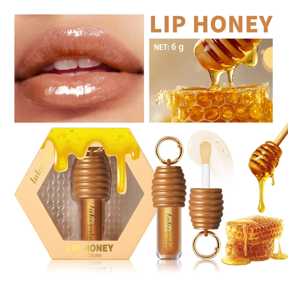 Lip Honey Lip Oil Plumper Lip Balm Hydration Not Sticky Long Lasting Moisturized Smooth Nourishing Bag Clip Ring Cosmetics Zpaxo 1pc