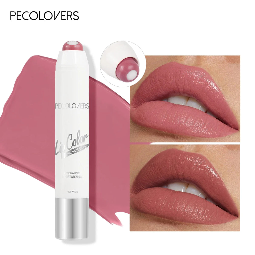 2-in-1 Nude Lipstick Matte Red Lip Balm Moisturizing 6 Colors Sandwich Lipstick Waterproof Long Lasting Non-stick Cup Lip Stick Zpaxo