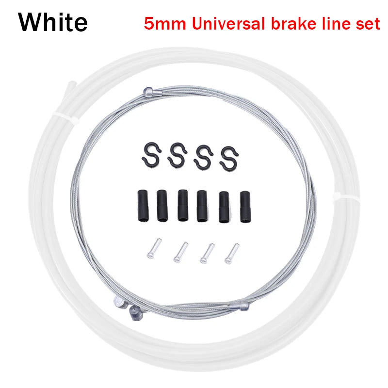 3M MTB Road Bike Brake/Shifting Cable Housing Sets 4mm 5mm Bicycle Derailleur Line Pipe Brake Cable Line Pipe Kit Bike Parts Zpaxo Brake Kit-White
