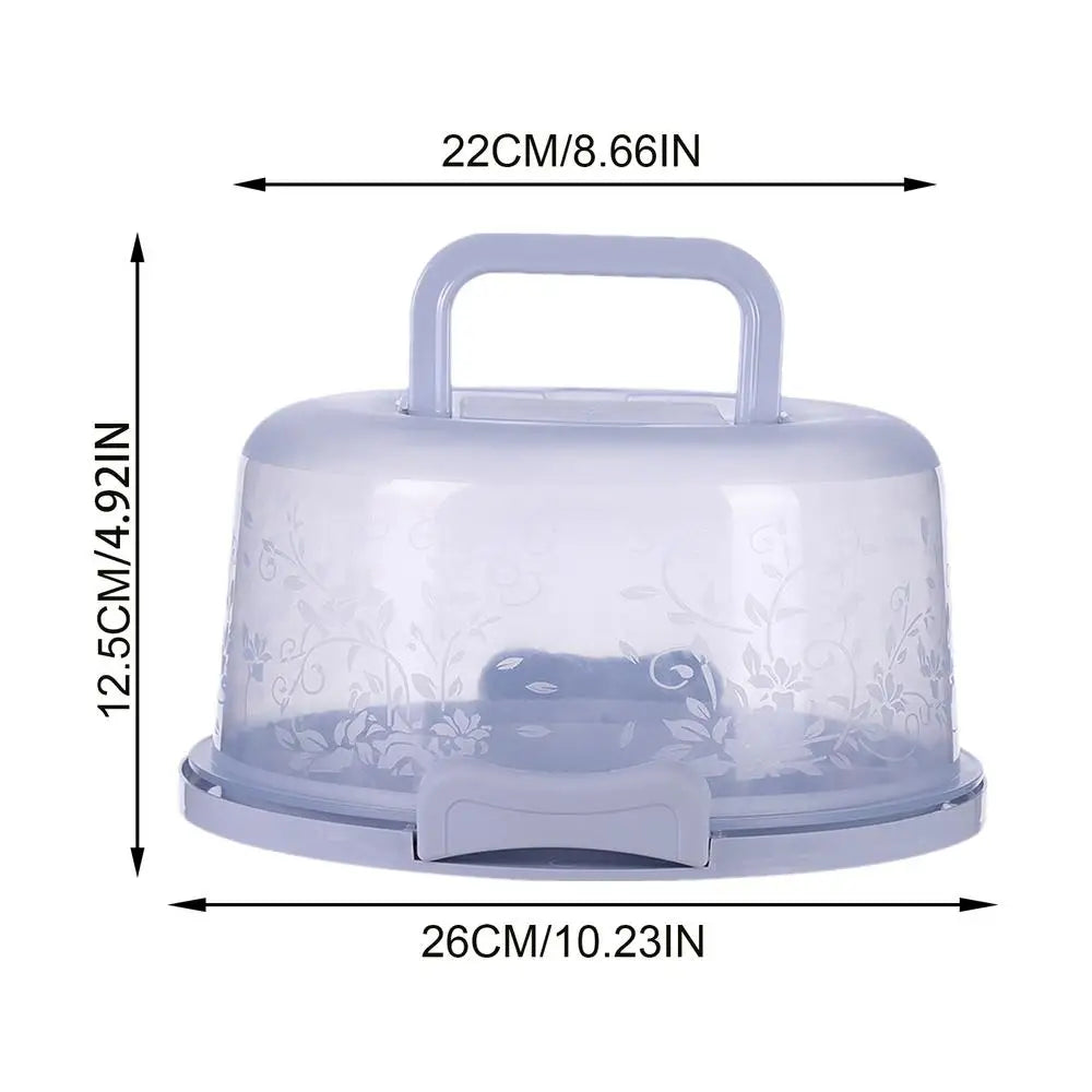 Cake Carrier With Lid And Handle Travel Cake Carrier Transparent Dome Reusable Airtight Box With Handl For Bakery Wedding Party Zpaxo Blue