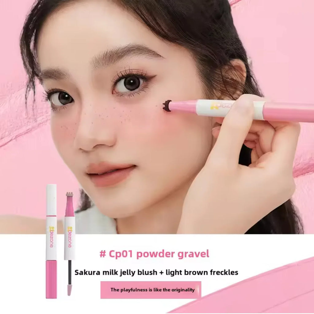DEZONE Natural Looking Freckle Pen Freckle Blush Pencil Long Lasting Waterproof Freckles Stamp 2 In 1 Blush Makeup Cosmetics Zpaxo CP01