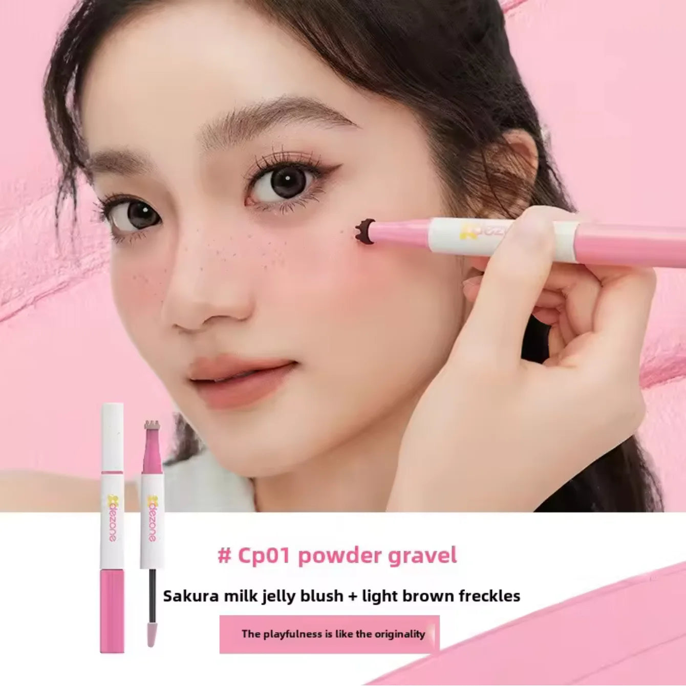 DEZONE Natural Looking Freckle Pen Freckle Blush Pencil Long Lasting Waterproof Freckles Stamp 2 In 1 Blush Makeup Cosmetics Zpaxo CP01