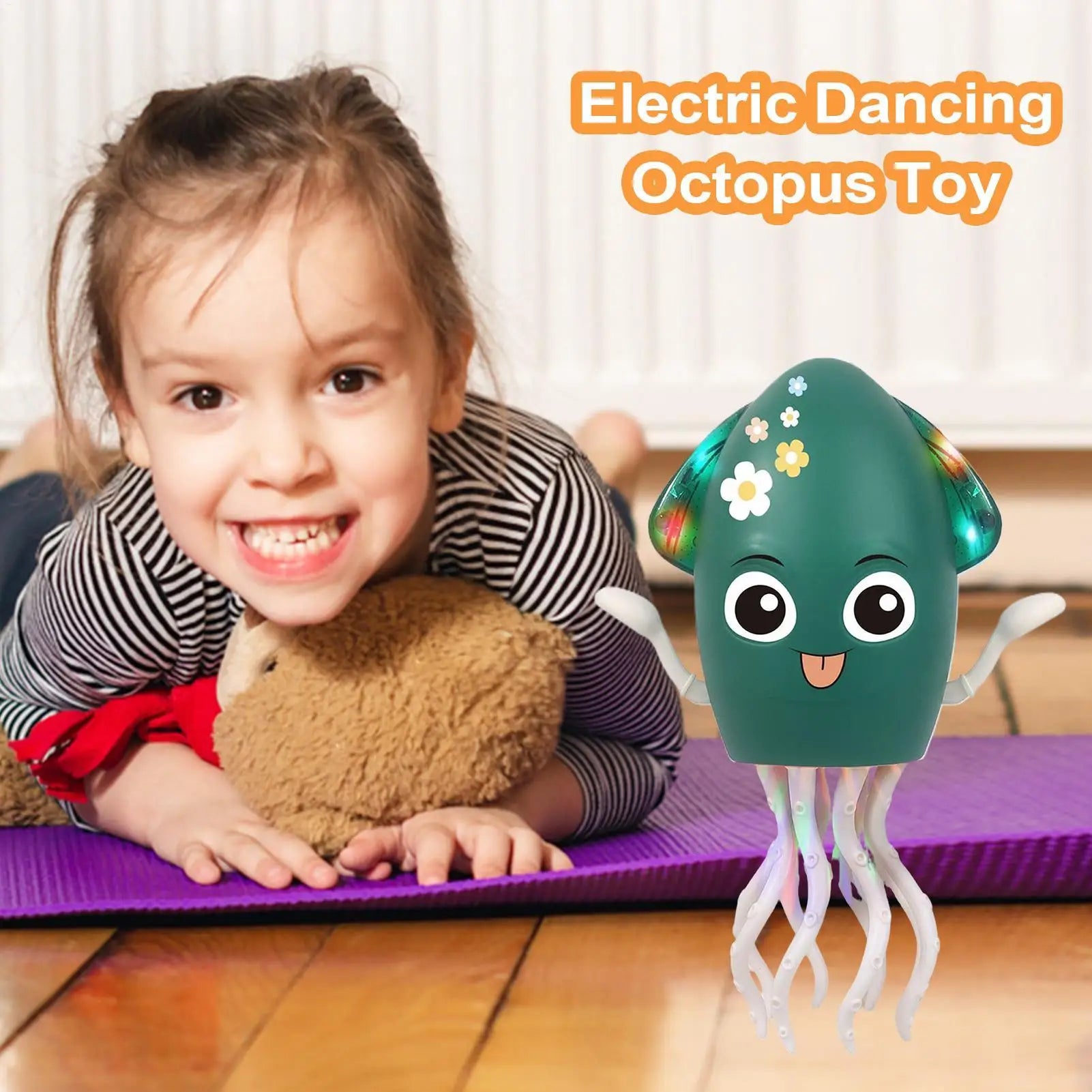 Electric Octopus Toys Obstacle Avoidance Sensor Octopus USB Rechargeable Electric Robot With LED Lights And Music For Home Zpaxo