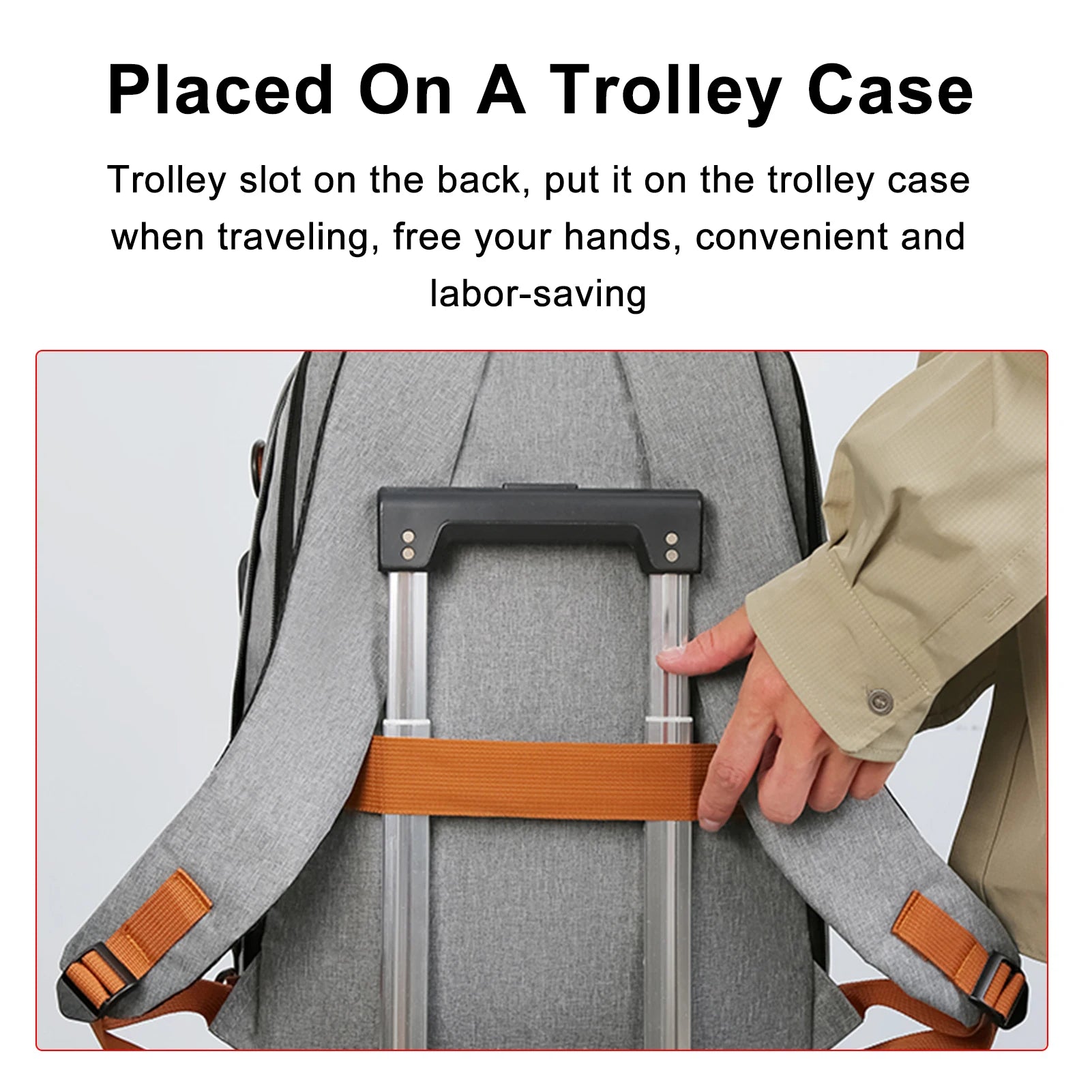 Large-Capacity Travel Backpack 15.6-Inch Laptop Backpack for Men Women Water-Resistant Business Rucksack with Luggage Strap Zpaxo