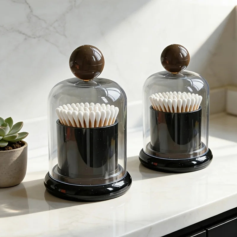 1 Acrylic Swab&toothpick Holder Dustproof Dome Lid Minimalist Nordic