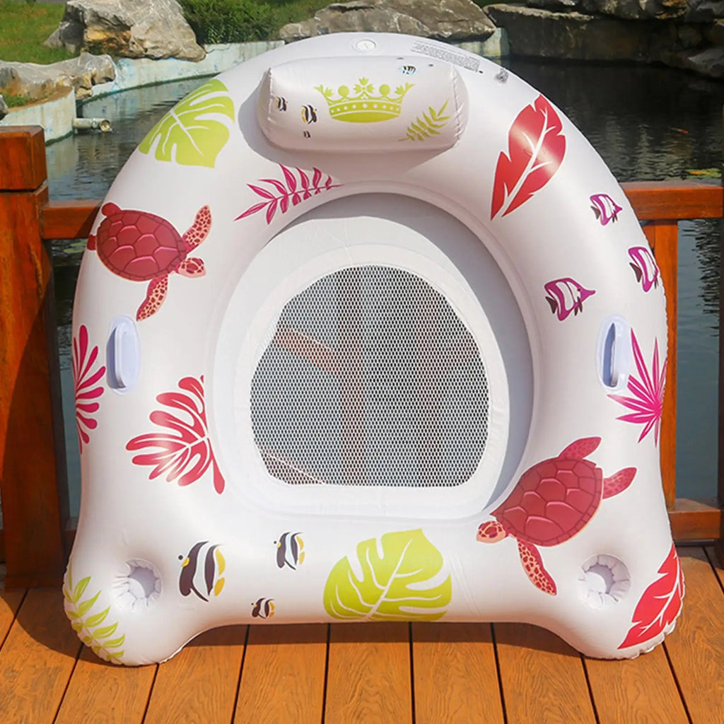 Floating Chair Pool Floaty Toys LED Lights Inflatable Float Beach Zpaxo