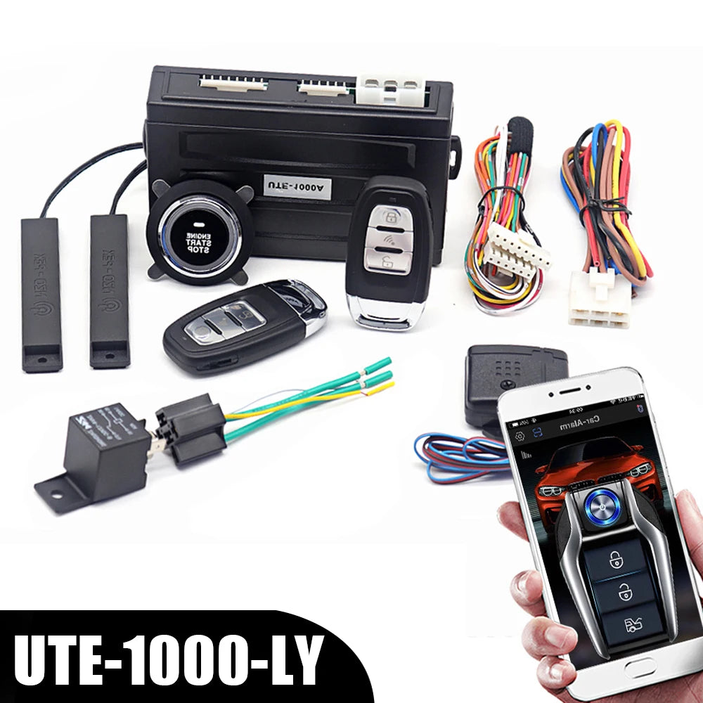 Smartphone Control Universal Remote Start Kit Car Start Stop Keyless Entry System One-button Start Push Systems Zpaxo UTE-1000-LY