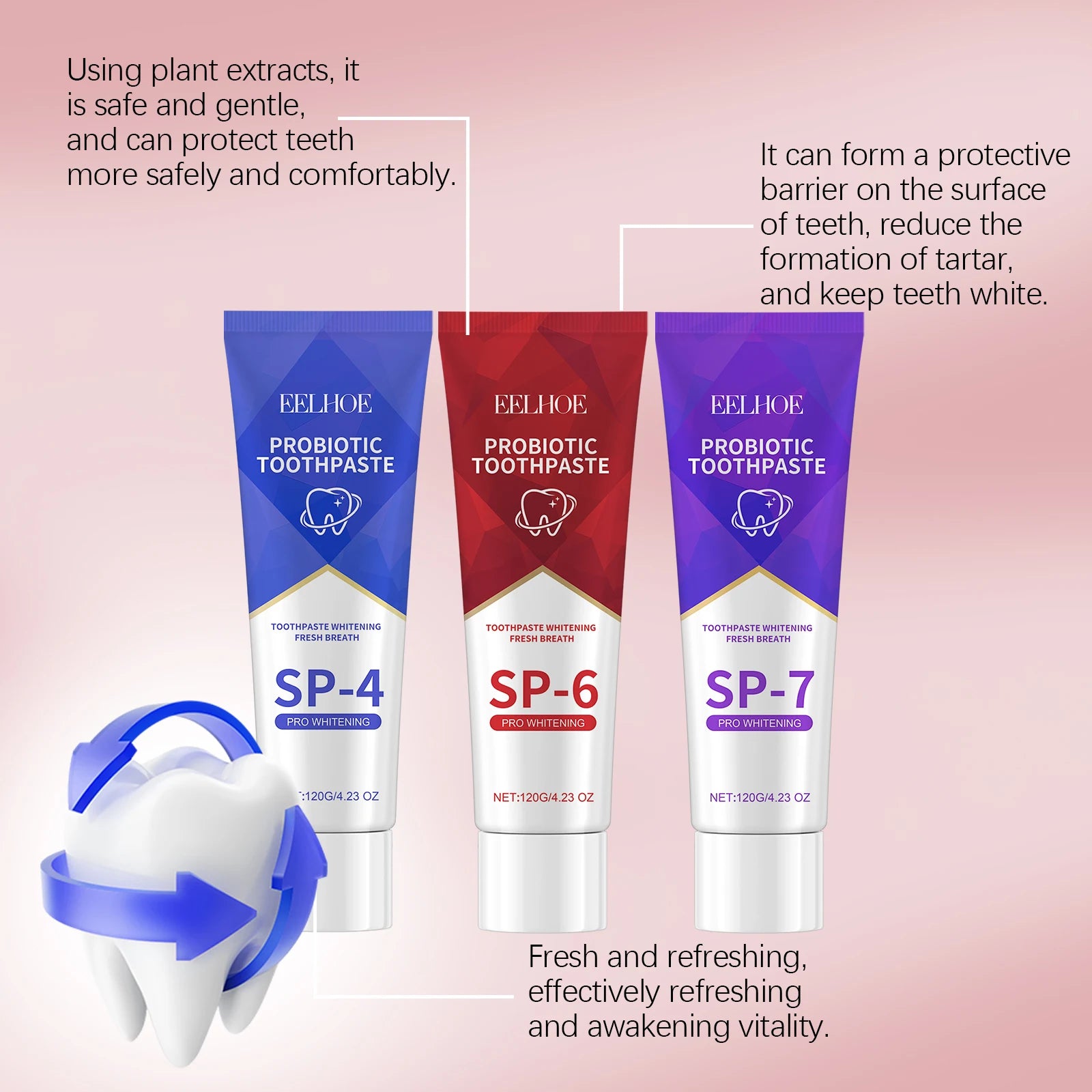 Probiotic Whitening Toothpaste Improves Yellow Teeth Mint Flavors Fresh Breath Toothpaste Removal Stain Charcoal Stains Product Zpaxo