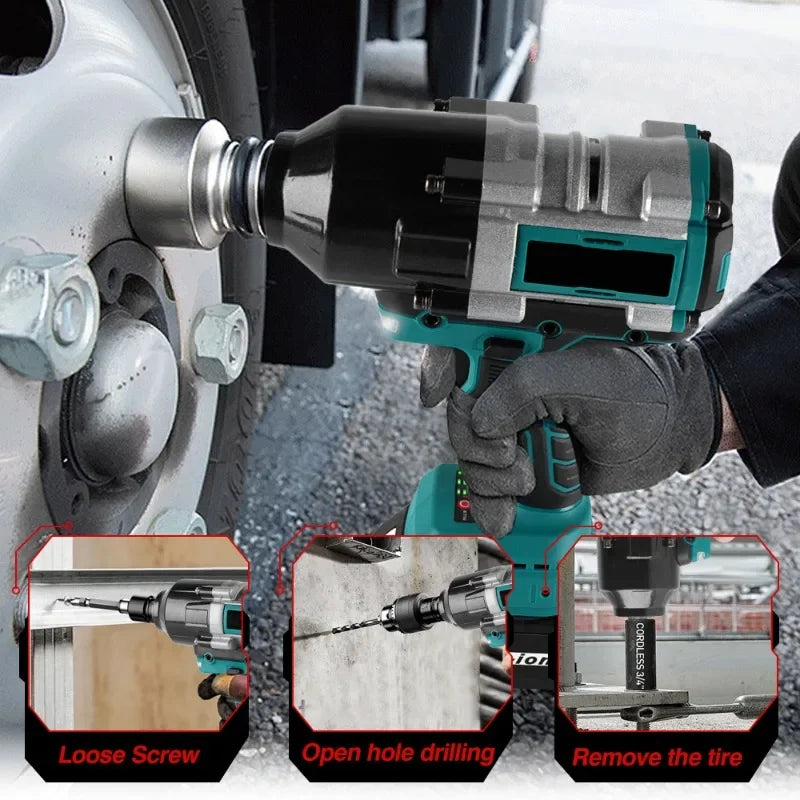 3100N M Torque Brushless Electric Impact Wrench Power Screwdriver