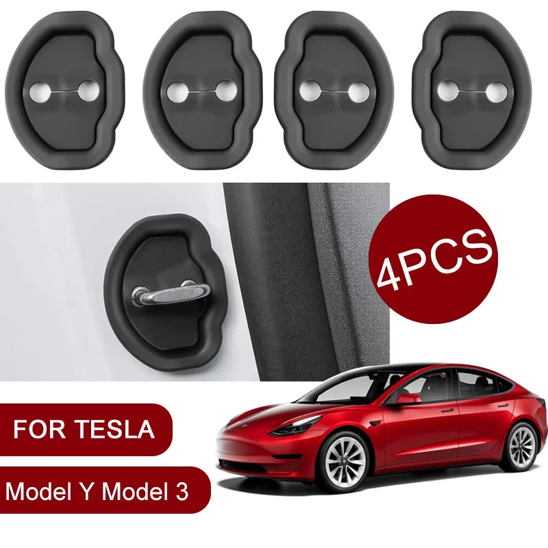 Silicone Door Latch Cover for Tesla Model 3 & Y – 4pcs Set