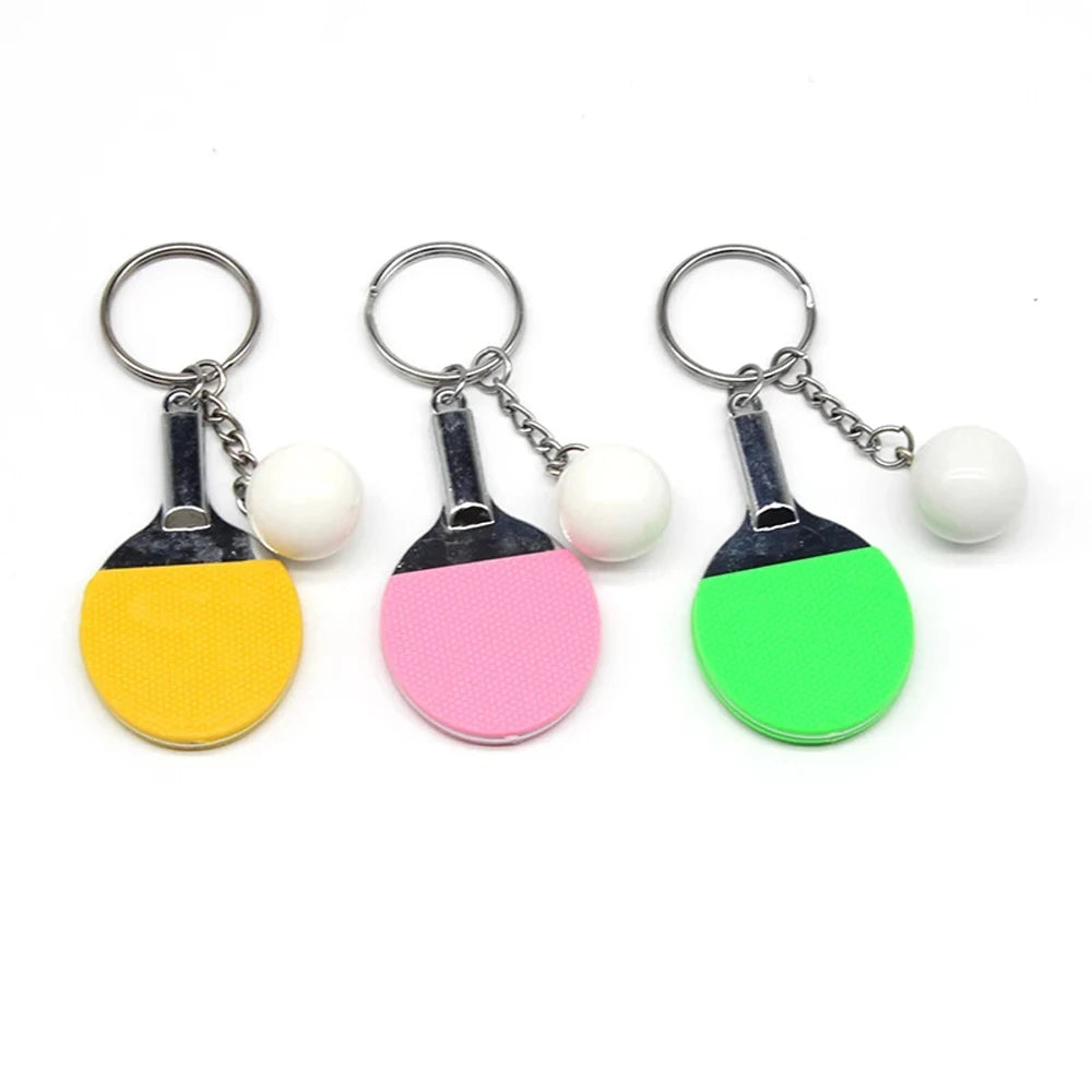 Accessories 7 Color Bowling Tennis Ball Badminton Table Tennis Racket Ping Pong Key Ring Sports Keyring Table Tennis Keychain Zpaxo