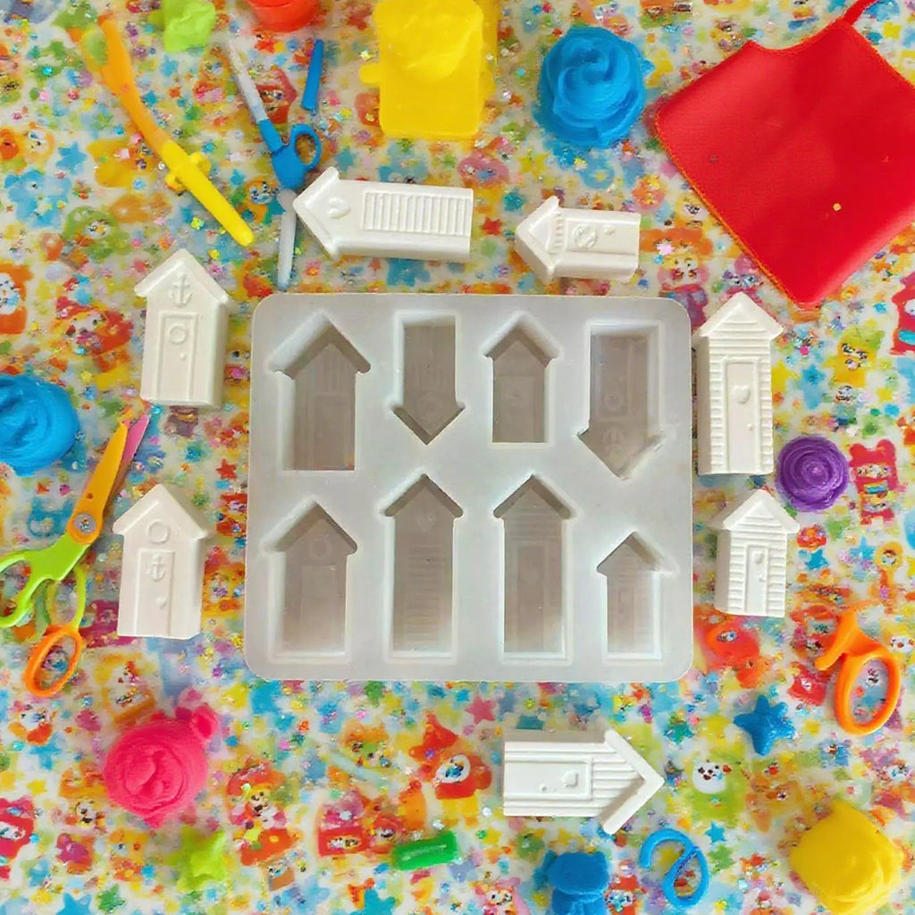 House Shape Resin Mold Silicone Christmas 8-Slot Plaster Casting
